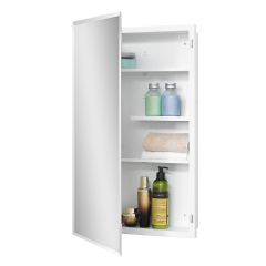 Plastic Medicine Cabinet, With Golden Round Corner Frame 18x30