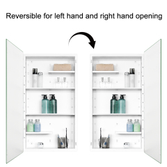 Plastic Medicine Cabinet, With Golden Round Corner Frame 20x36