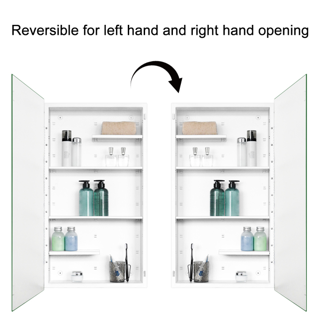 Plastic Medicine Cabinet, With Golden Round Corner Frame 20x36