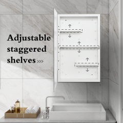 Plastic Medicine Cabinet, With Golden Round Corner Frame