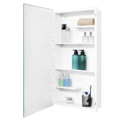 Plastic Medicine Cabinet, With Golden Round Corner Frame 20x36