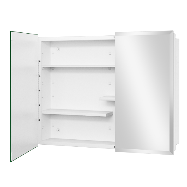 White Medicine Cabinet, With Golden Round Corner Frame 30x24