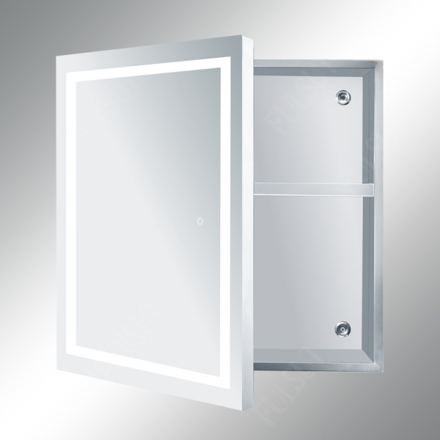 Battery operated LED mirror cabinet