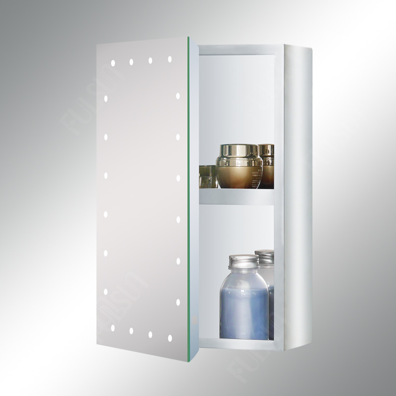 Battery operated LED mirror cabinet