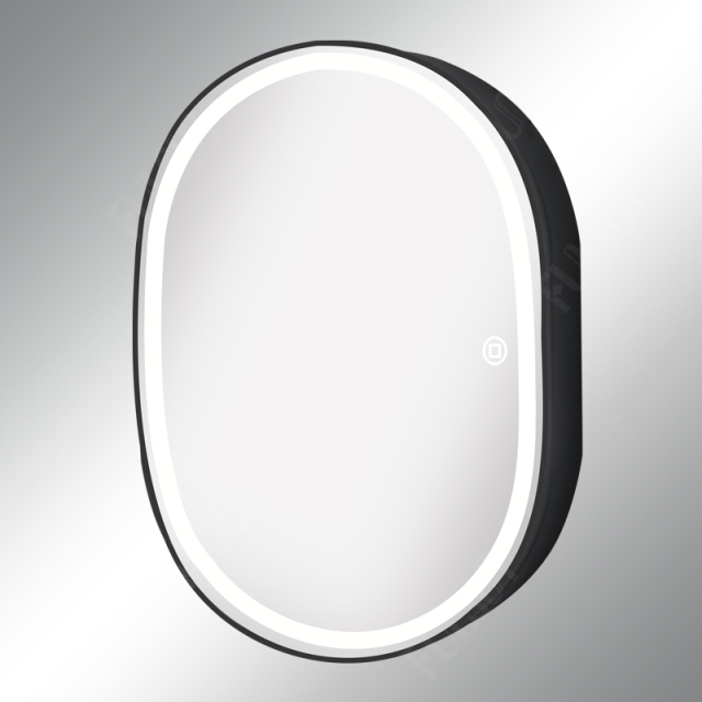 LED Race Shape Metal Mirror Cabinet