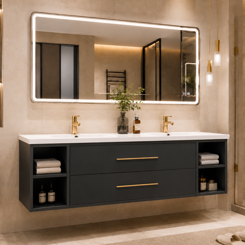 Sleek modern multifunctional bathroom cabinet