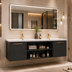 Sleek modern multifunctional bathroom cabinet
