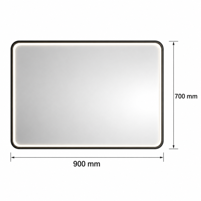 LED Hanging Mirror with Custom Shaped Lighting