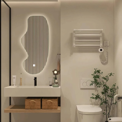 LED Hanging Mirror with Custom Shaped Lighting
