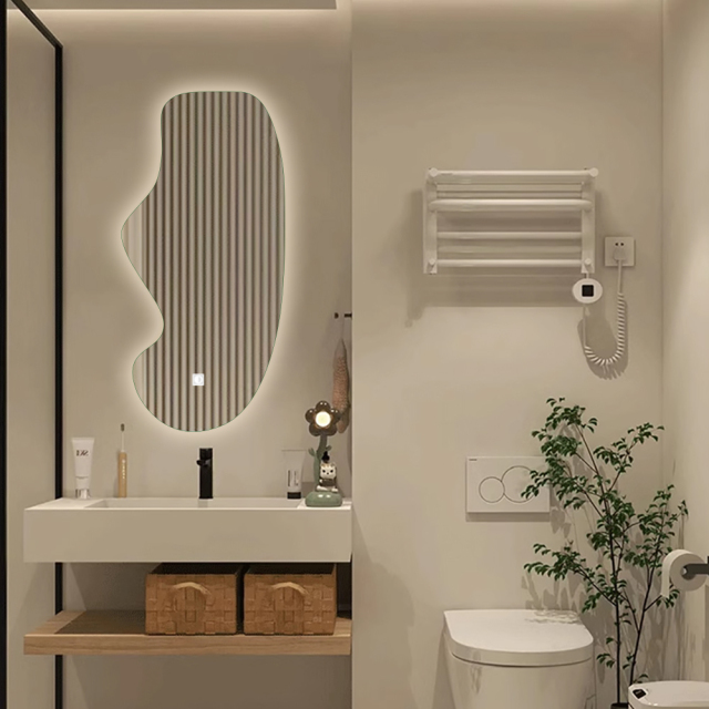 LED Hanging Mirror with Custom Shaped Lighting