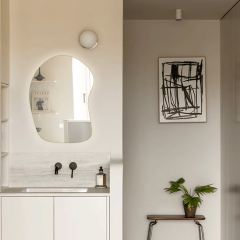 LED Hanging Mirror with Custom Shaped Lighting