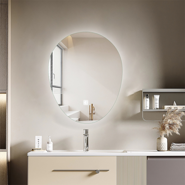 LED Hanging Mirror with Custom Shaped Lighting