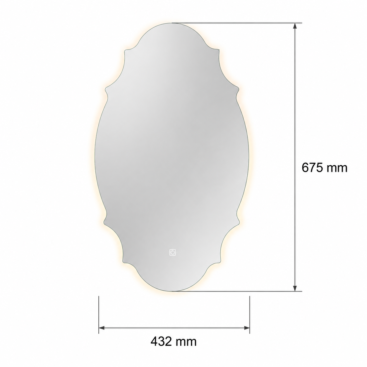 LED Hanging Mirror with Custom Shaped Lighting