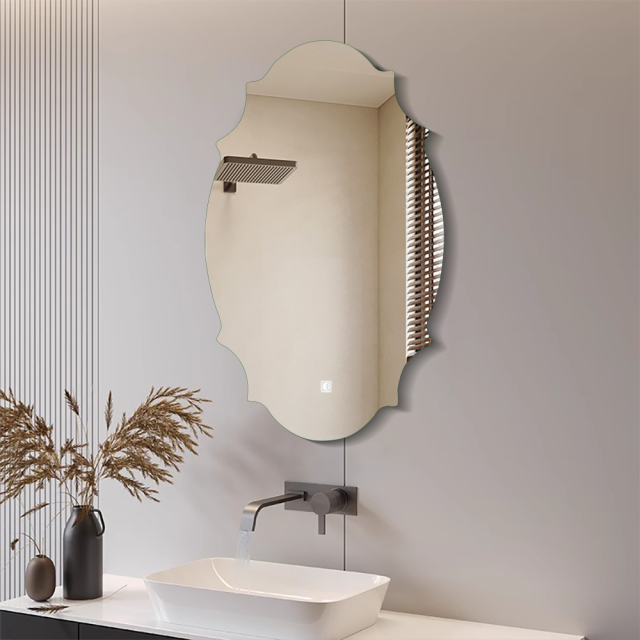 LED Hanging Mirror with Custom Shaped Lighting