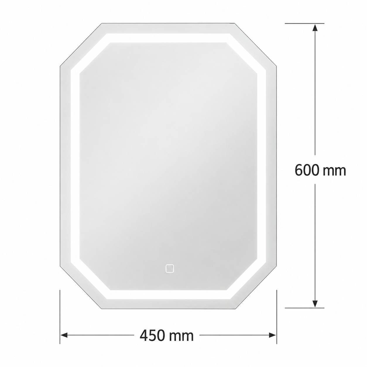 LED Hanging Mirror with Custom Shaped Lighting