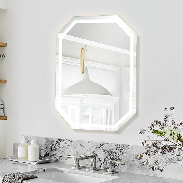 LED Hanging Mirror with Custom Shaped Lighting