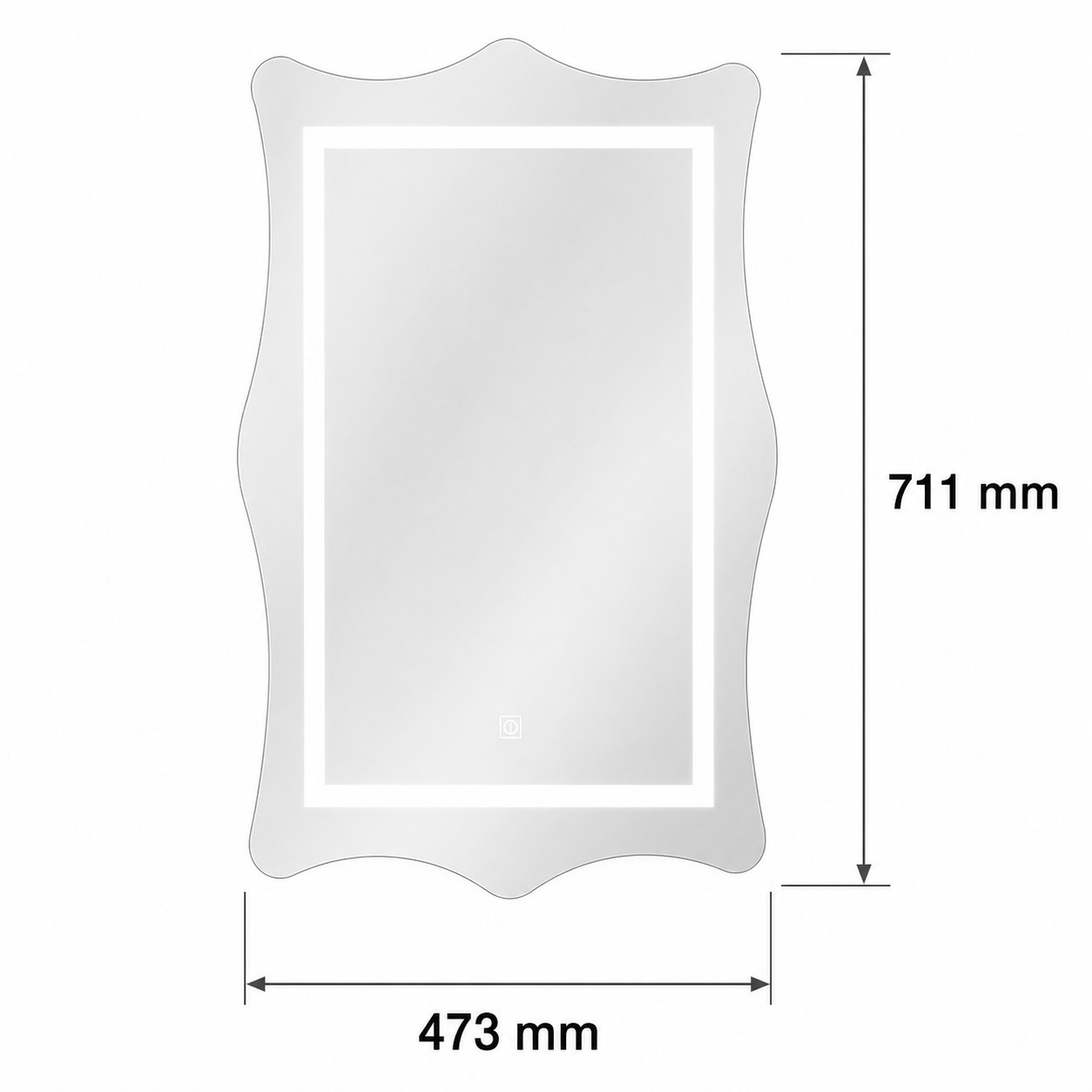 LED Hanging Mirror with Custom Shaped Lighting