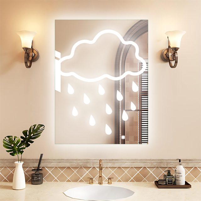 LED Hanging Mirror with Custom Shaped Lighting