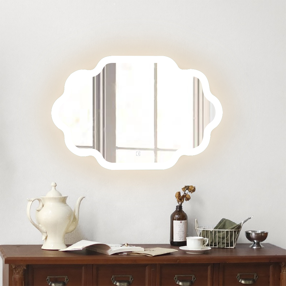 LED Hanging Mirror with Custom Shaped Lighting