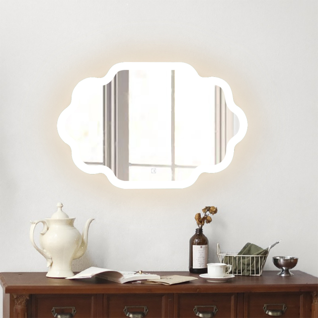 LED Hanging Mirror with Custom Shaped Lighting