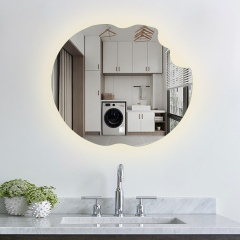 LED Hanging Mirror with Custom Shaped Lighting