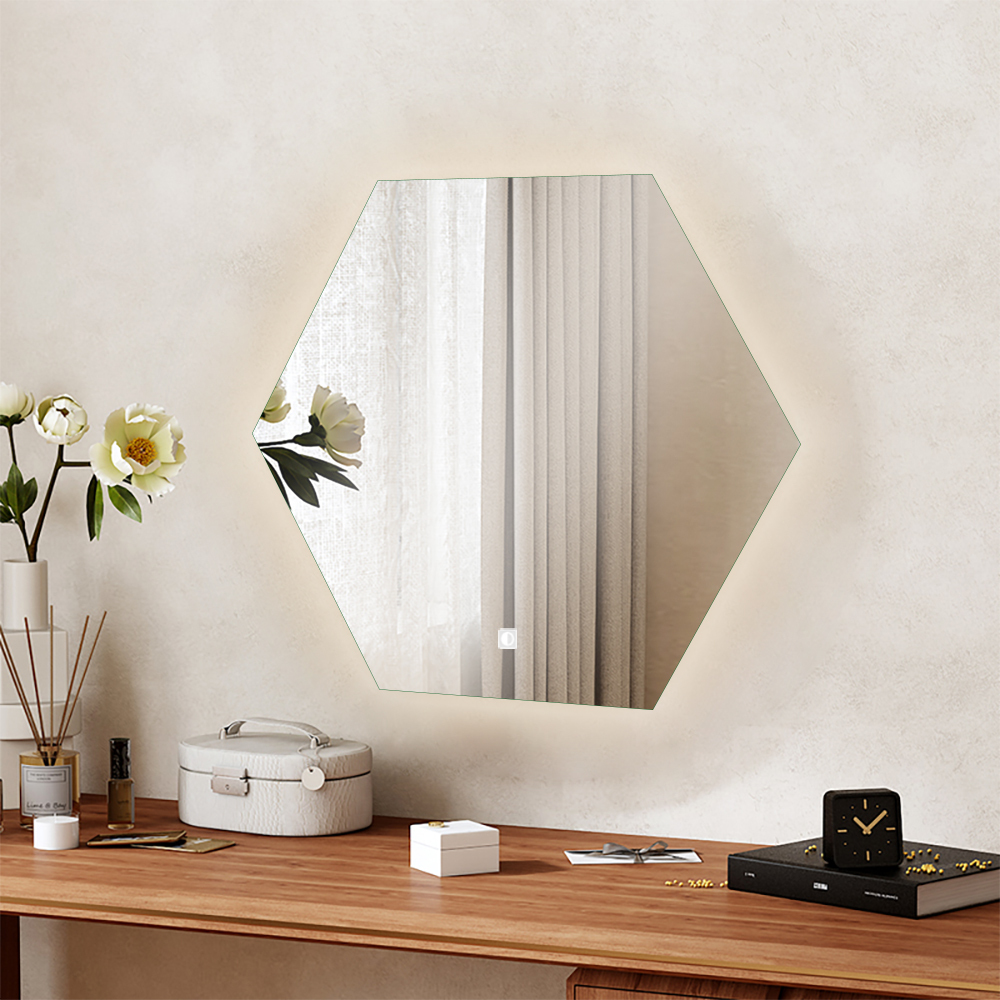 LED Hanging Mirror with Custom Shaped Lighting