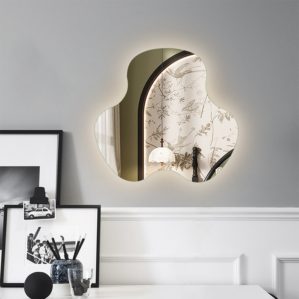 LED Hanging Mirror with Custom Shaped Lighting
