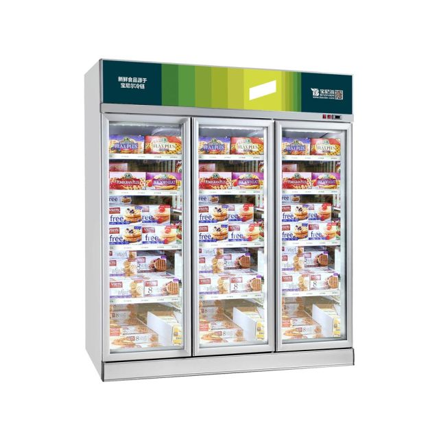 Supermarket freezers, glass door freezers