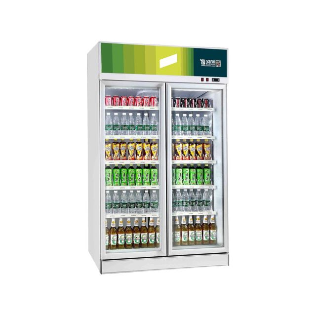 Glass door beverage cabinet