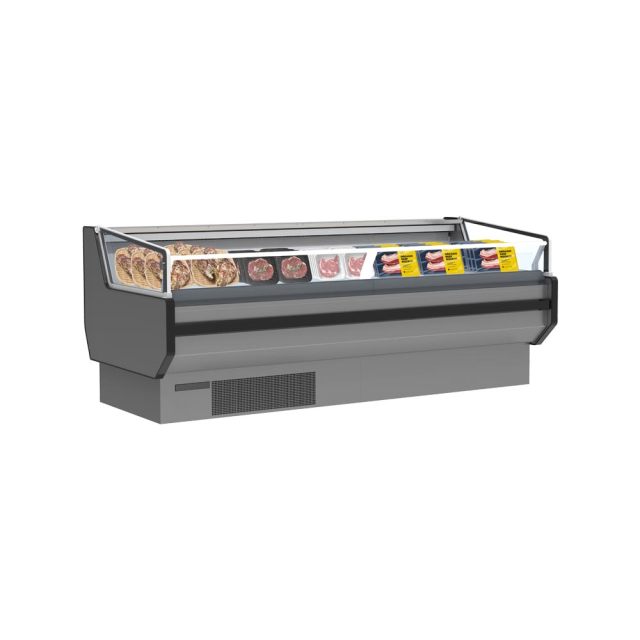 serveover-counter，open refrigerated cabinet