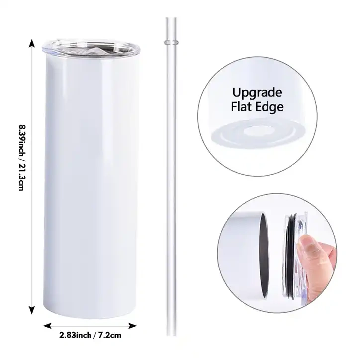 US RTS 20oz Flat Edge Sublimation Straight Tumbler(25pcs)