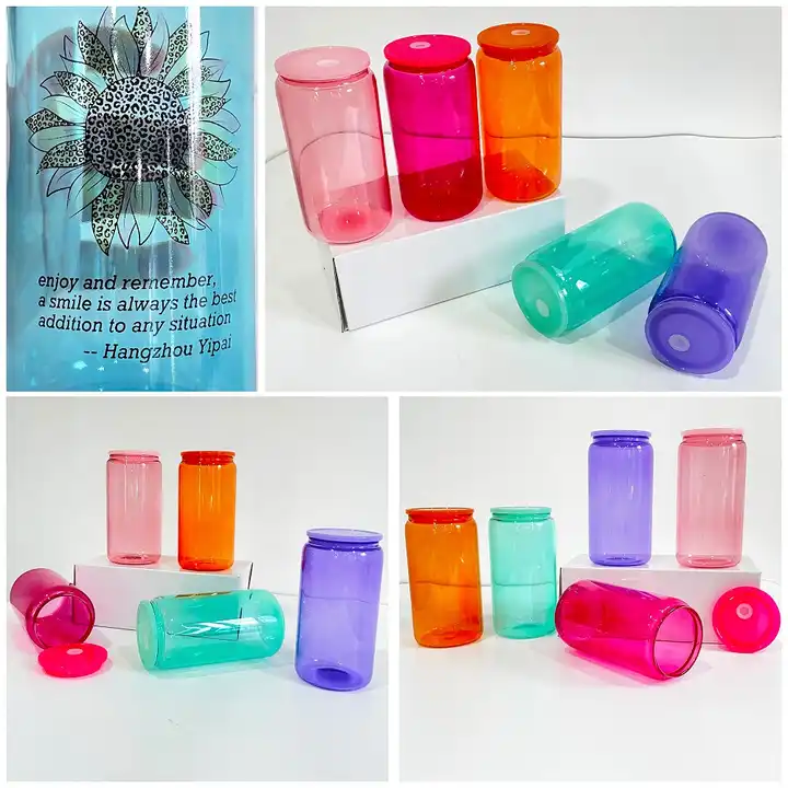 US RTS 16oz Sublimation Colored Glass Can Free Shipping (25PCS/50PCS)