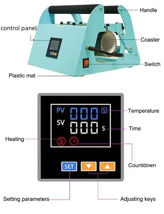 40Oz Mug Tumbler Sublimation Heat Press Machine 1pcs