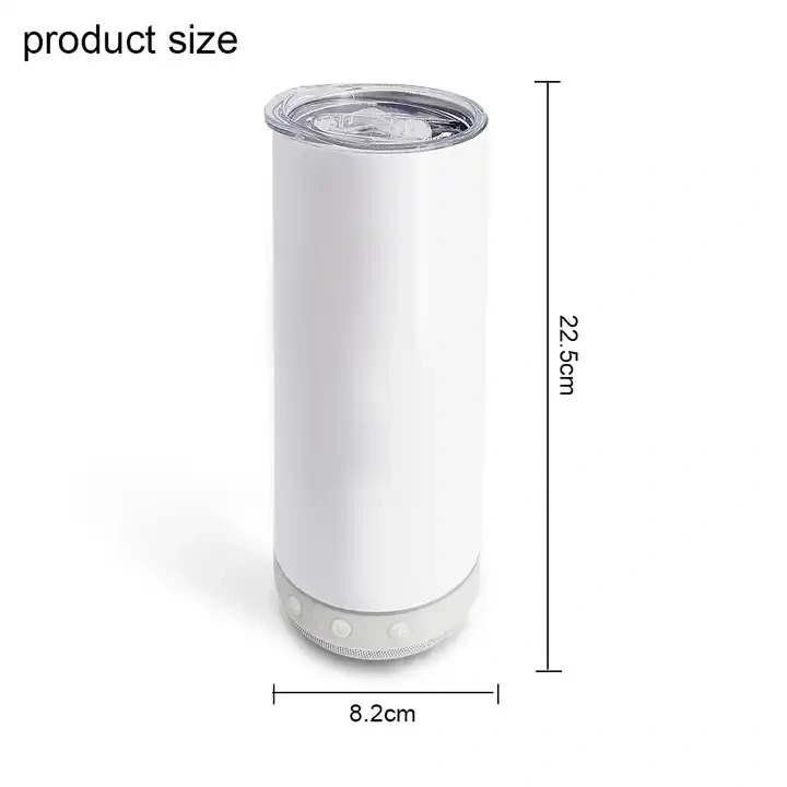 20oz stainledss steel USB wireless music water bottle sublimation tumbler with speaker cup-25pcs/case