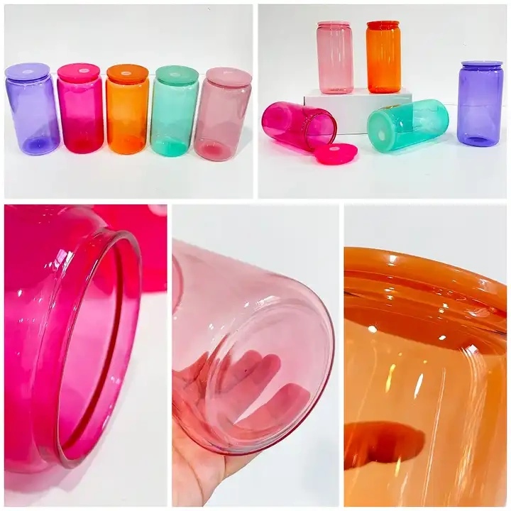 US RTS 16oz Sublimation Colored Glass Can Free Shipping (25PCS/50PCS)