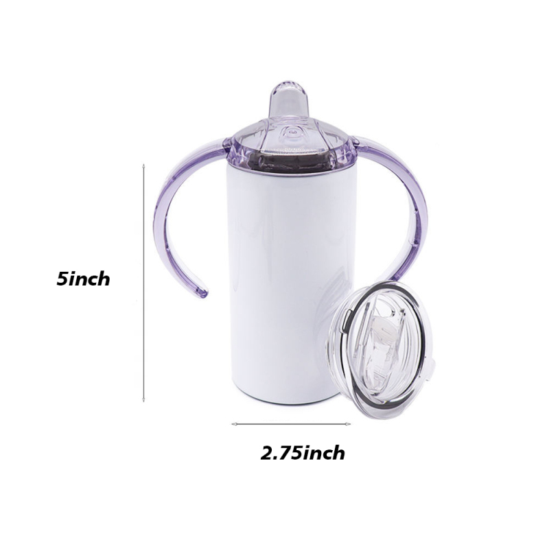 US RTS 12oz Sublimation Straight Sippy Cup with 2 Lids Free Shipping (30PCS)
