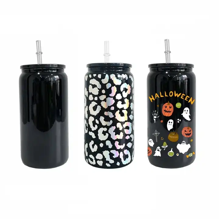 16oz black glass can for UV DTF wrap for UV DTF wraps 25pcs/case