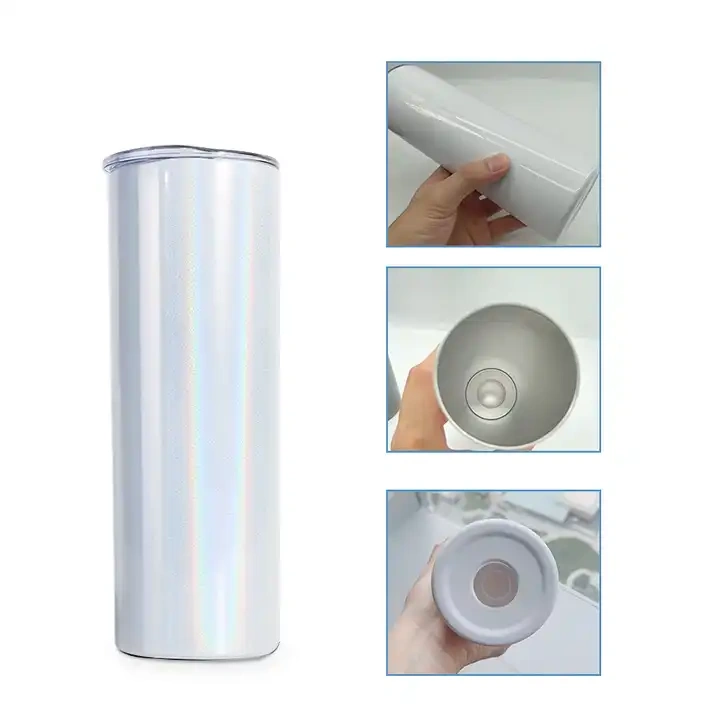 US Warehouse glitter 20oz Sublimation shimmer Glitter Light Tumbler Cups in Bulk With sliding Lid and Straw