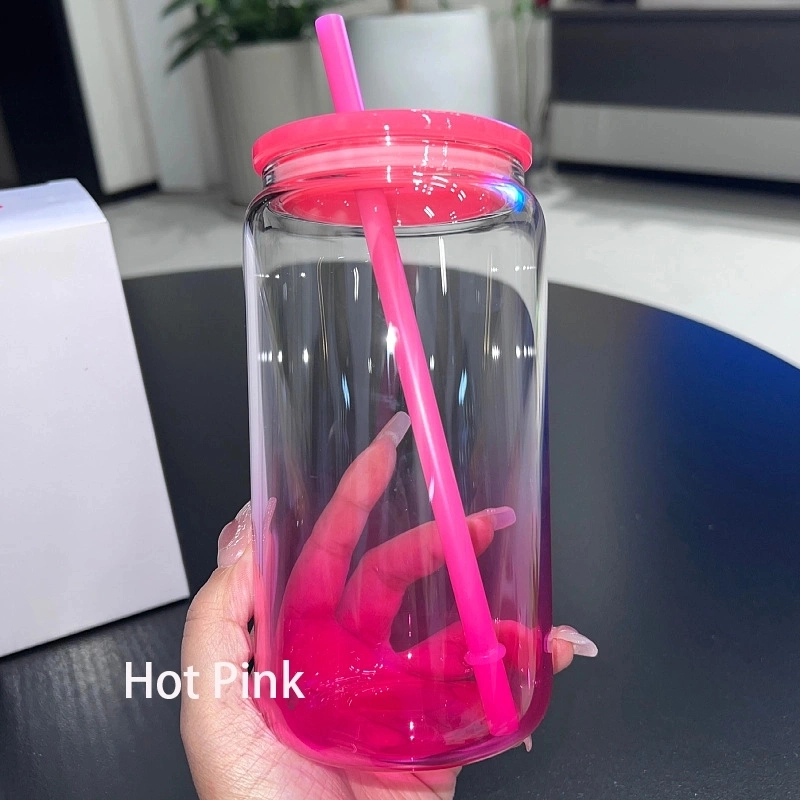 NEW China RTS 16oz Sublimation Ombre Jelly Glass Can Free Shipping (25PCS/50PCS)