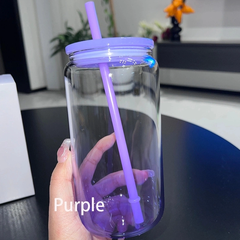 NEW China RTS 16oz Sublimation Ombre Jelly Glass Can Free Shipping (25PCS/50PCS)