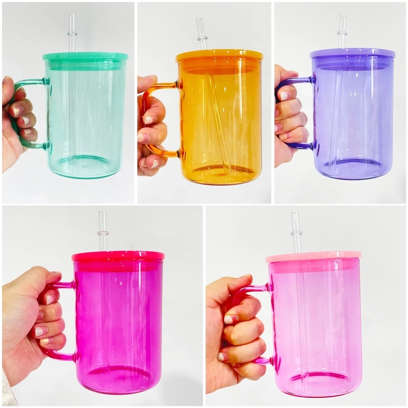 US RTS 17oz Sublimation Colored Glass Mug Free Shipping (25PCS)