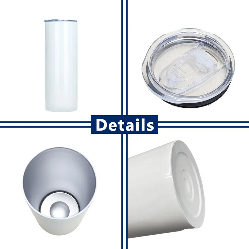 US RTS 20oz Flat-Edge Sublimation Straight Tumbler Skinny (25PCS/50PCS)