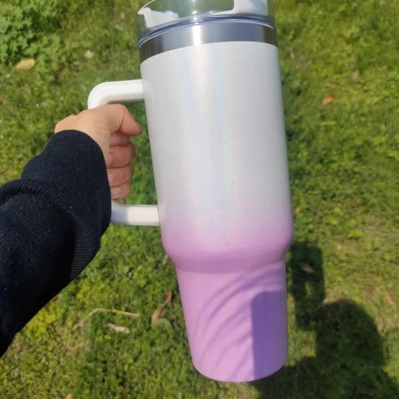 US RTS 40oz Sublimation Holographic Ombre Mug with Handle Free Shipping (16PCS)