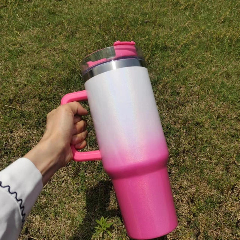 US RTS 40oz Sublimation Holographic Ombre Mug with Handle Free Shipping (16PCS)