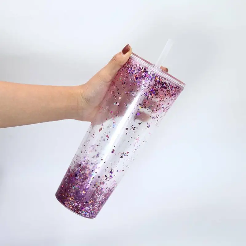 24oz double wall Acrylic Tumbler with hole 25pcs/case