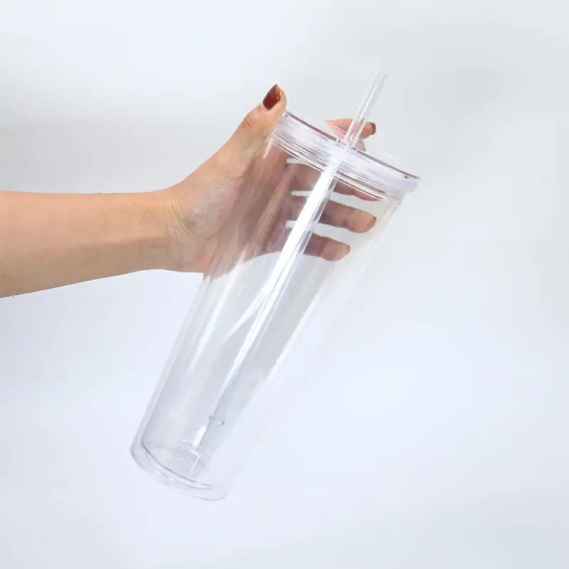 24oz double wall Acrylic Tumbler with hole 25pcs/case