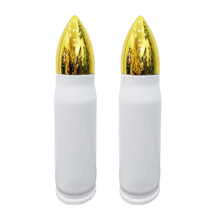 500ml Bullet Tumbler Wholesale Sublimation Blanks Shotgun Shell Stainless Steel Water Bottle 25pcs