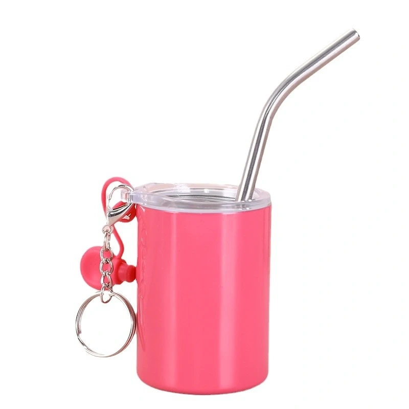 NEW 3oz Sublimation Straight Tumbler Shot Glass with Key Chain Non-vacuum Free Shipping (24pcs)