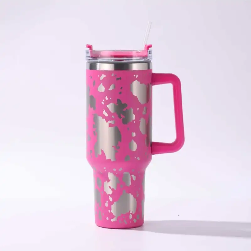 NEW China RTS 40oz Laser Cow Print Mug Free Shipping (12PCS/25PCS)