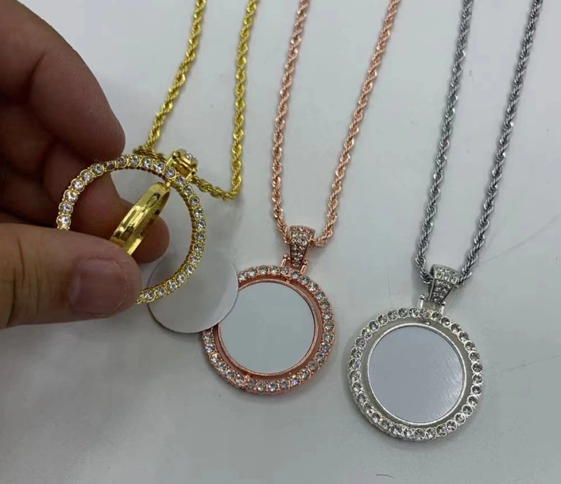 NEW RTS Sublimation Double Sided Blank Photo Picture Necklace Free Shipping (25pcs/50pcs)